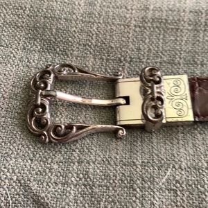 Brighton 2 sided belt, black then twist to burgundy/brownins